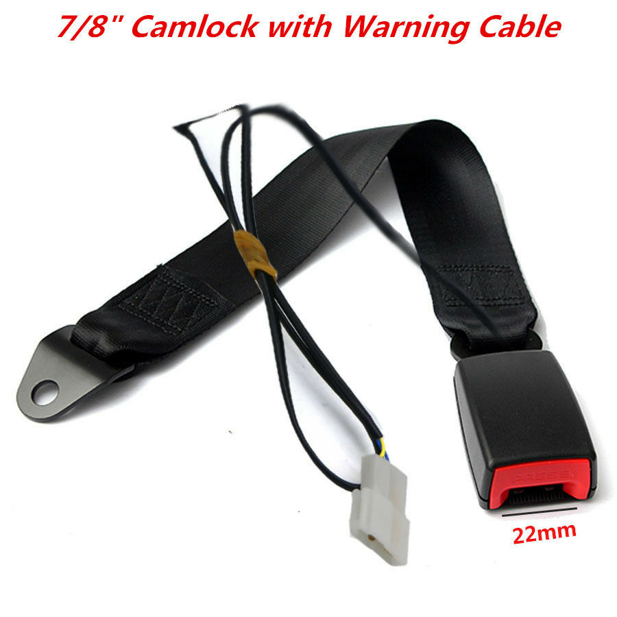 1Pcs 7/8'' Camlock Car Seat Belt Buckle Socket Plug Connector with Warning Cable