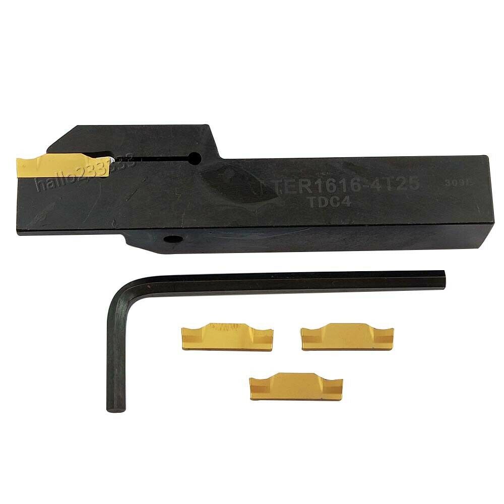 TTER1616-4T25 Lathe Turning Tool grooving cutting holder + TDC4 TT9080 4mm width