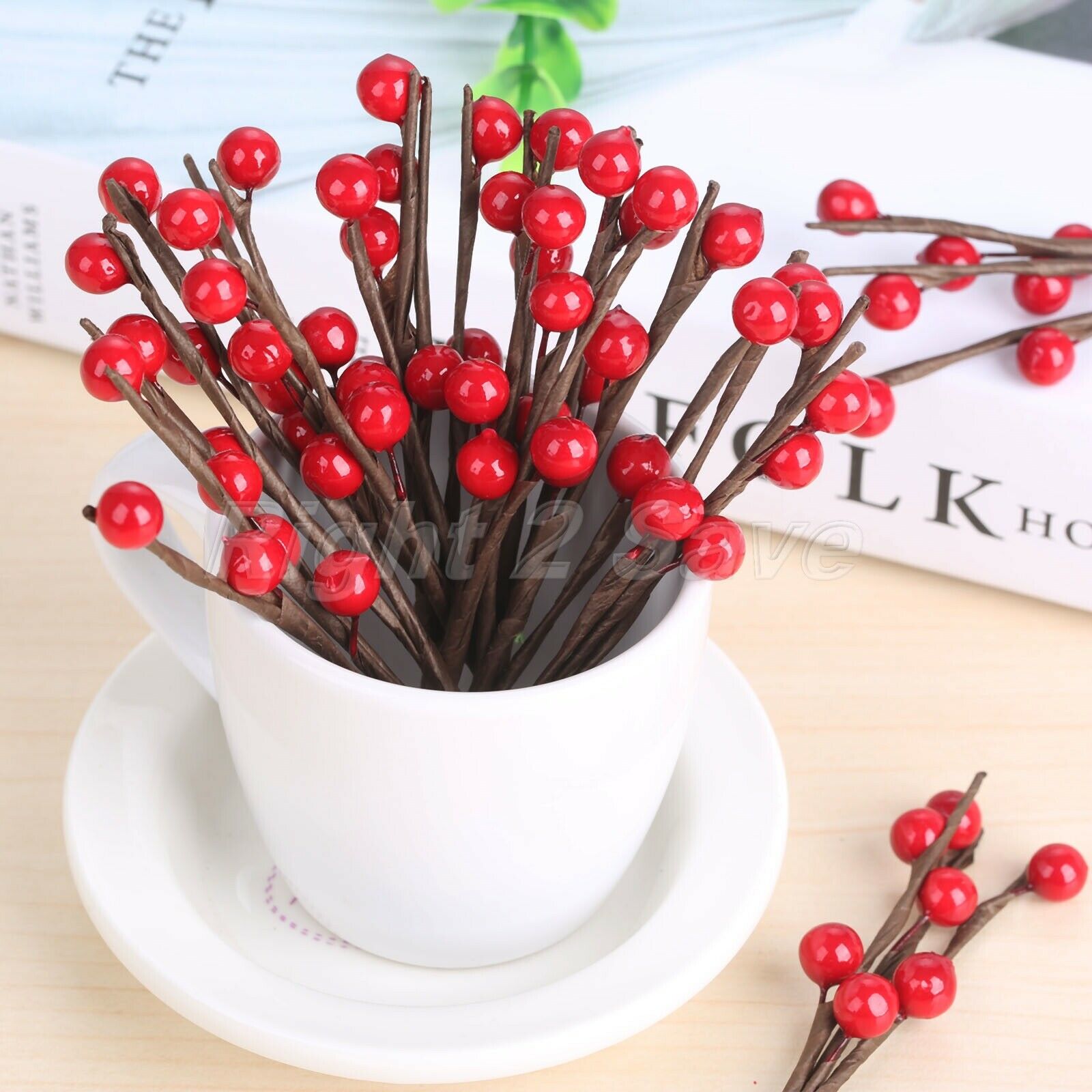 10Pcs Artificial Berry Bacca Bouquet Decoration DIY Crafts Simulation Flowers