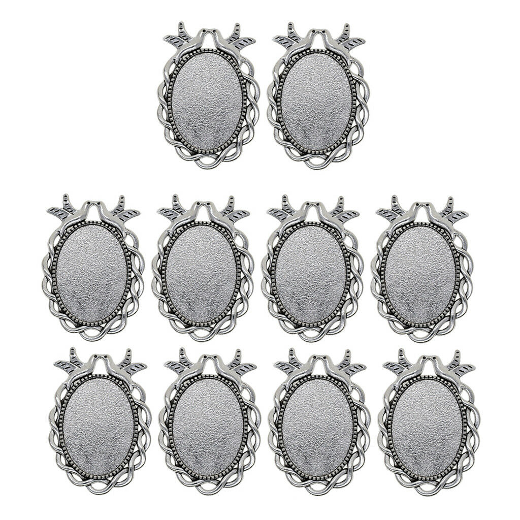 10x Oval Blank Bezel Cameo Cabochon Pendant Setting Blanks Jewelry Findings
