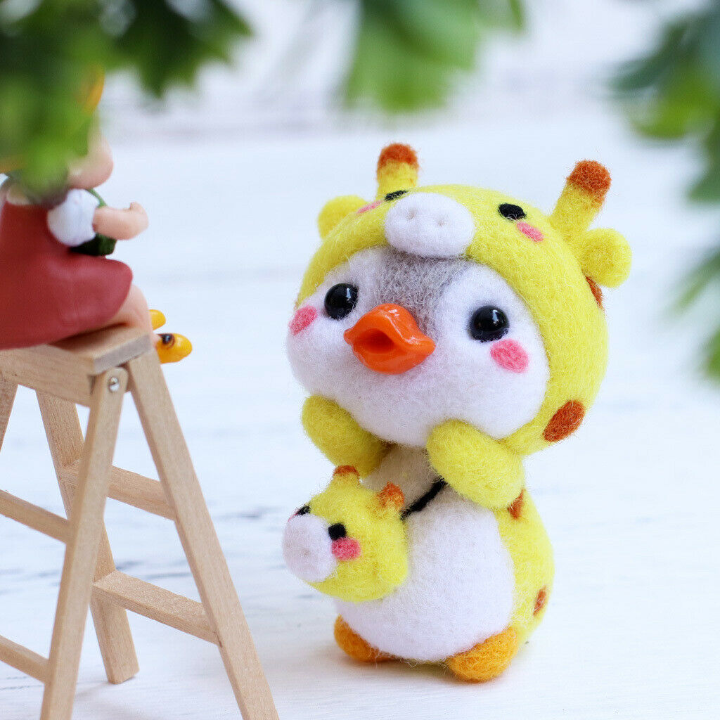 6 Sets Lovely Animal Penguin  Felting Starter Kit DIY Wool Crafts