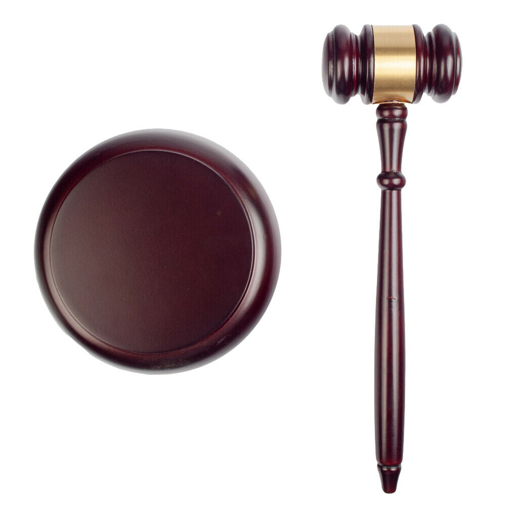 Handcrafted Walnut Wood Gavel and Sound Board Block for Student Layer Judges