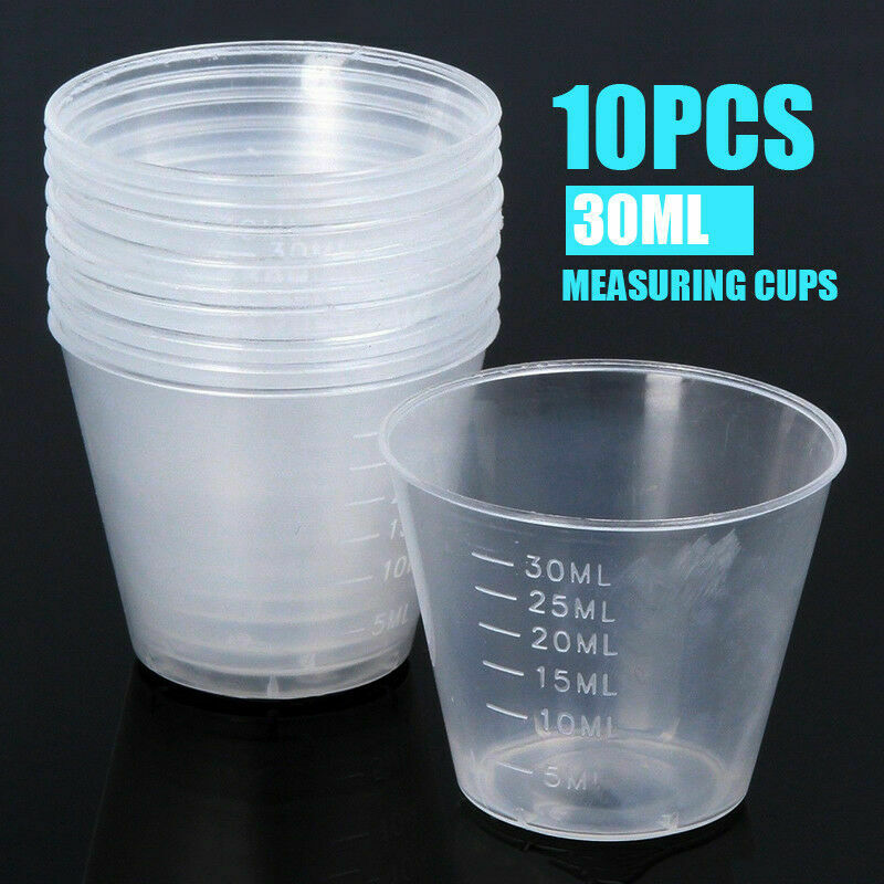 10x 30ml Measuring Cups Plastic Disposable Liquid Container Home Kitchen Tool