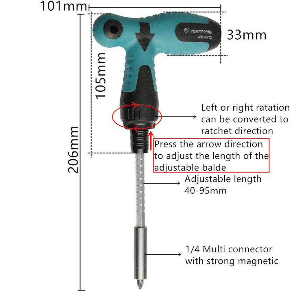 17Pcs Ratcheting Screwdriver Socket Bit Holder Nutdriver Hand Repair Tools
