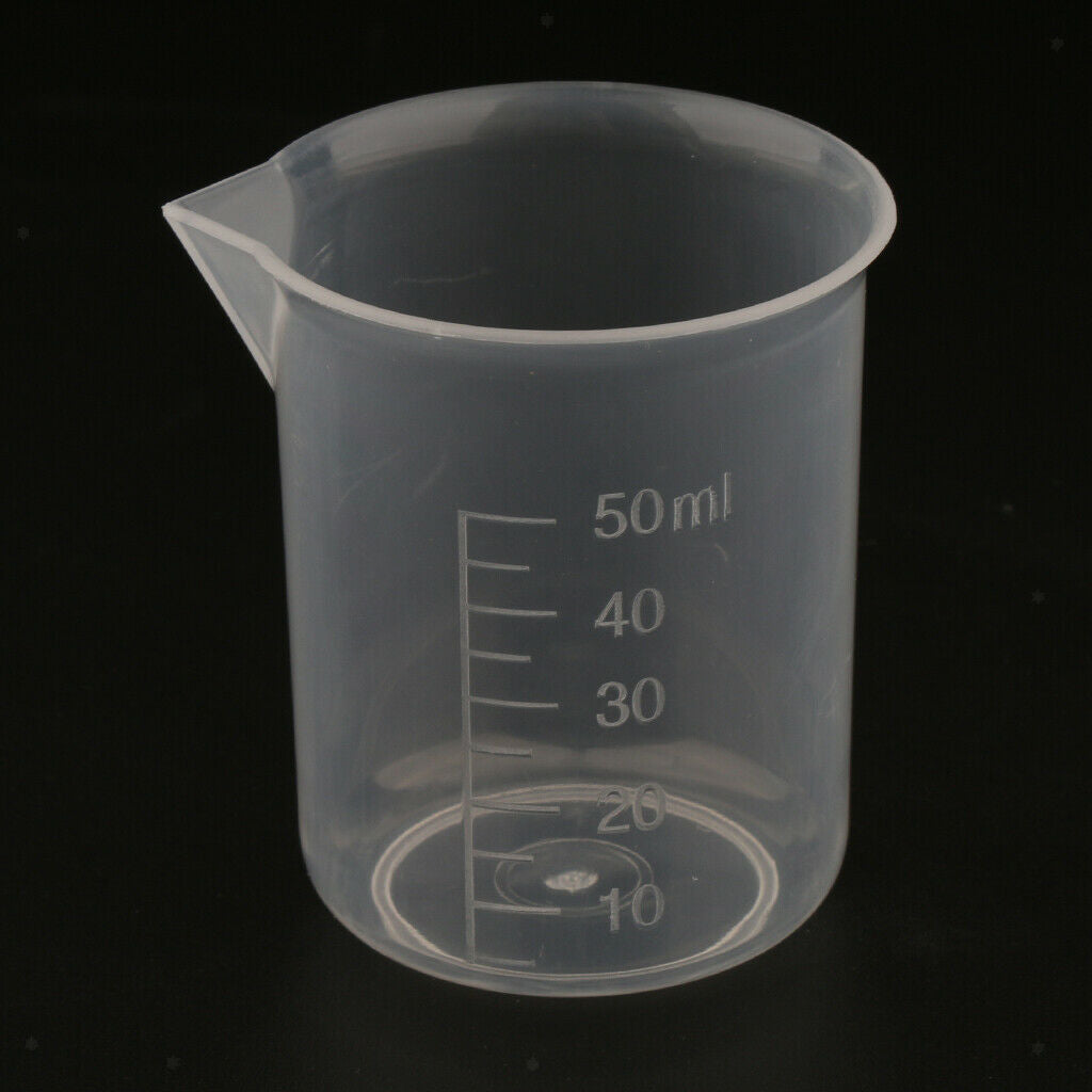 20 Pcs 50ml Plastic Clear Graduated Measuring Cups Beakers for Lab, Kitchen,