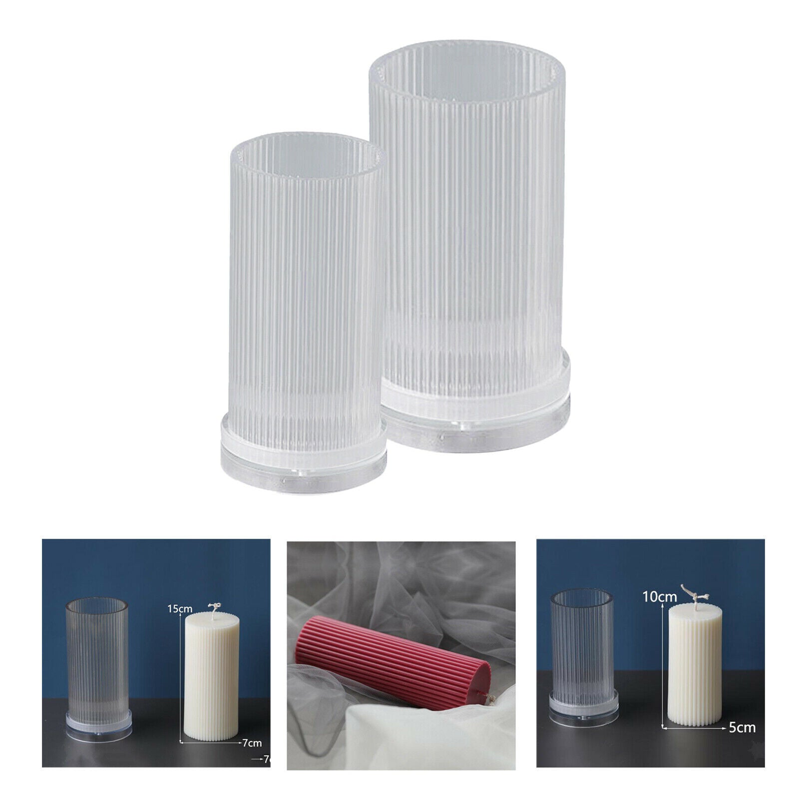 Long Pole Pillar Candle Molds Large Cylinder Rib Candle Making Craft Tool