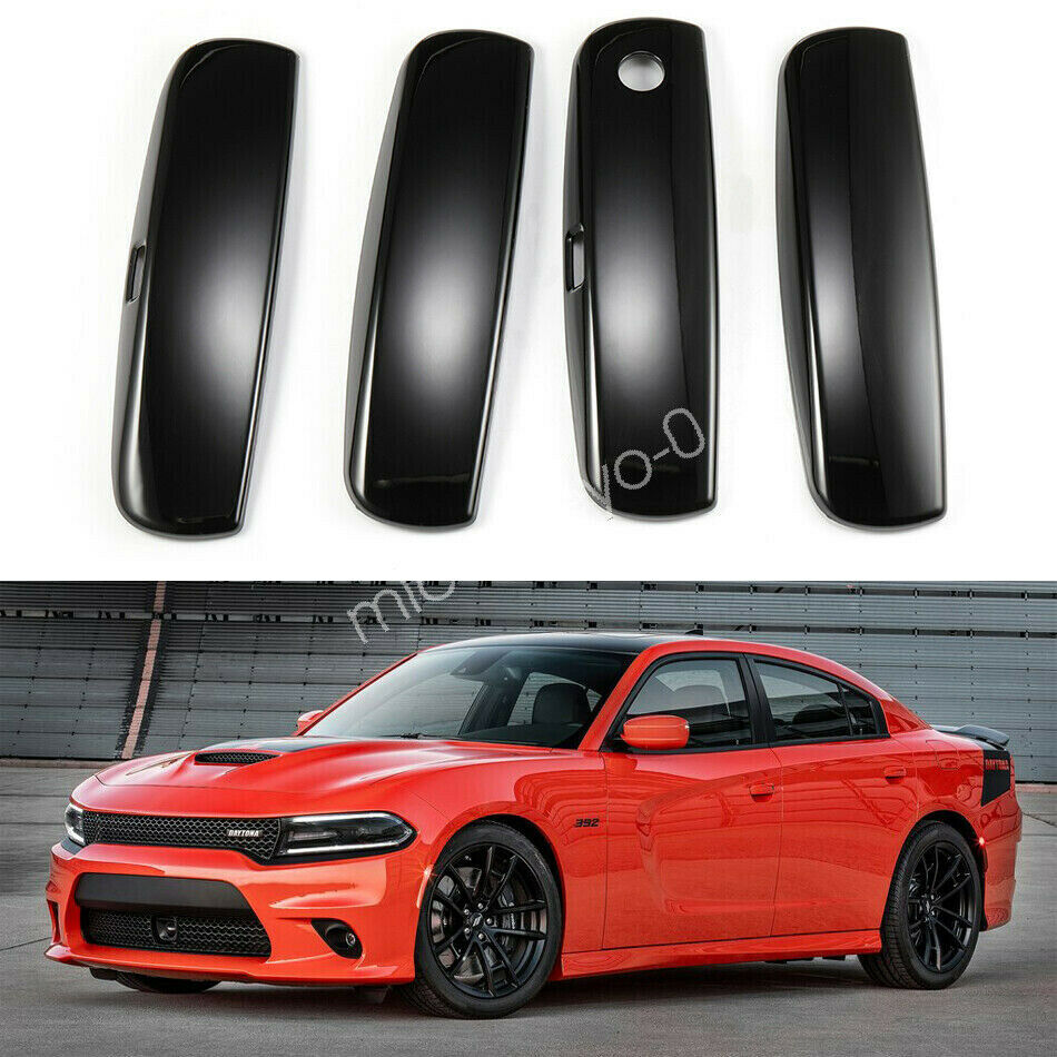 Gloss Black Door Handle Covers Decor Cover Trim For Dodge Charger 2011-2020