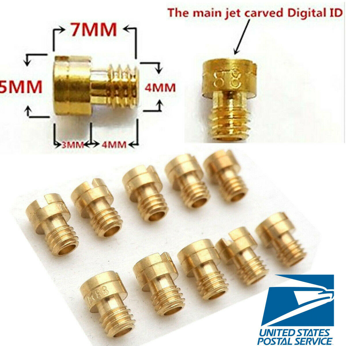 10 sizes Carburetor Main Jets Nozzle for 139QMB 50,60,80cc 4-stroke Scooter/PZ19