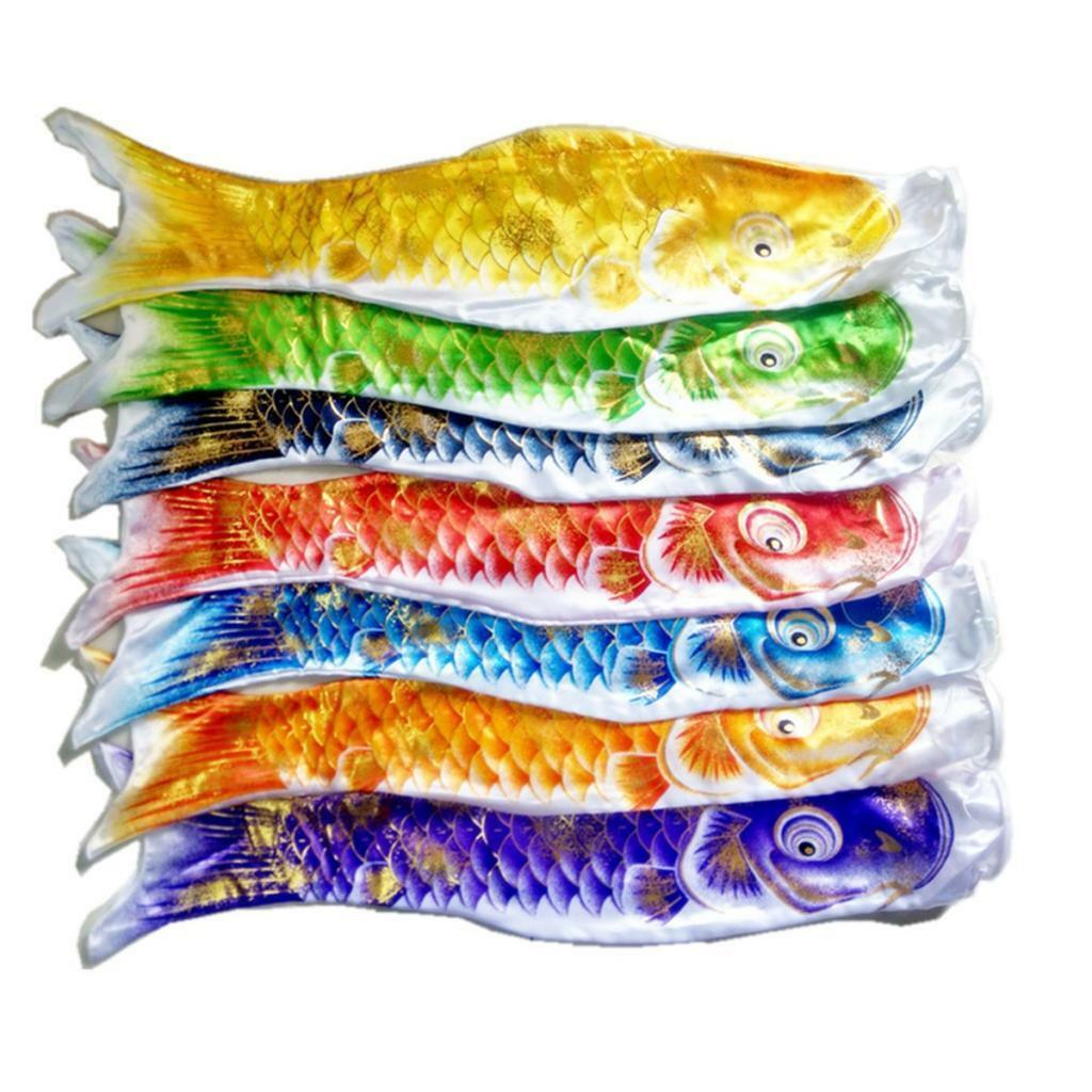 Japanese Windsock Flag Koi Nobori Sailfish Wind Streamer 50cm Golden Blue