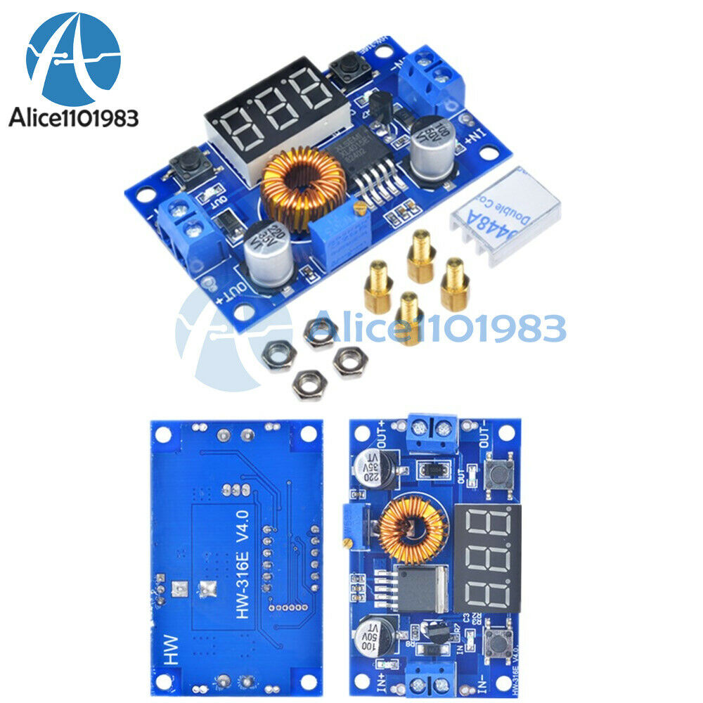 10PCS 5A Adjustable Power CC/CV Step-down Charge Module LED Driver  Voltmeter