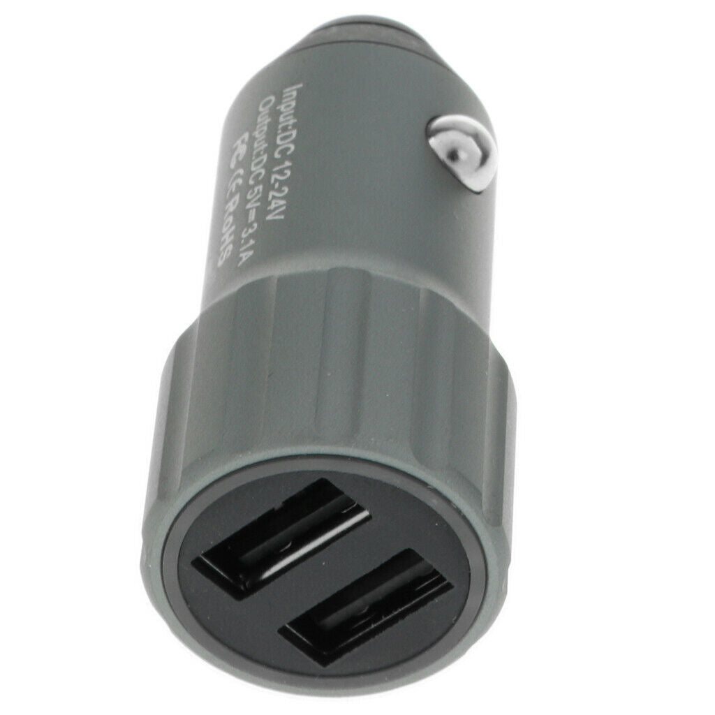 Universal Dual USB Car Charger 2 Port Adapter for Smart Phone  Ink Cyan