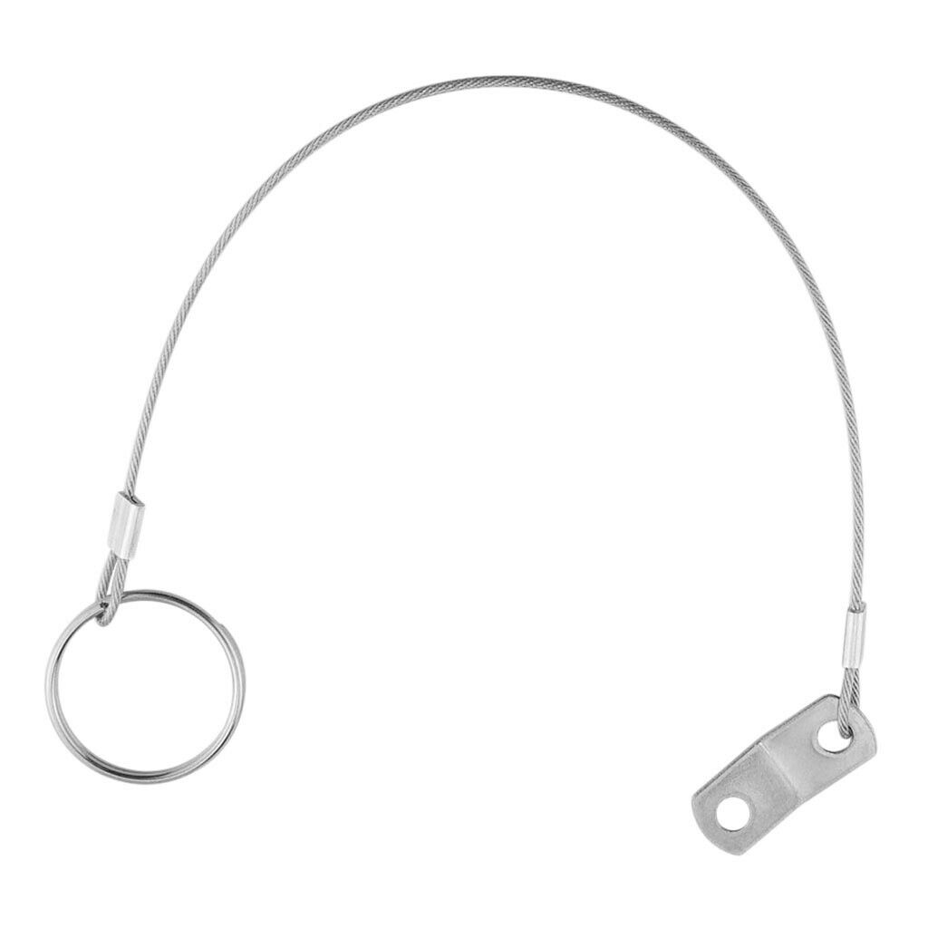 6x Stainless Steel Quick Release Pin Lanyard for Boat Deck Hinge 150mm