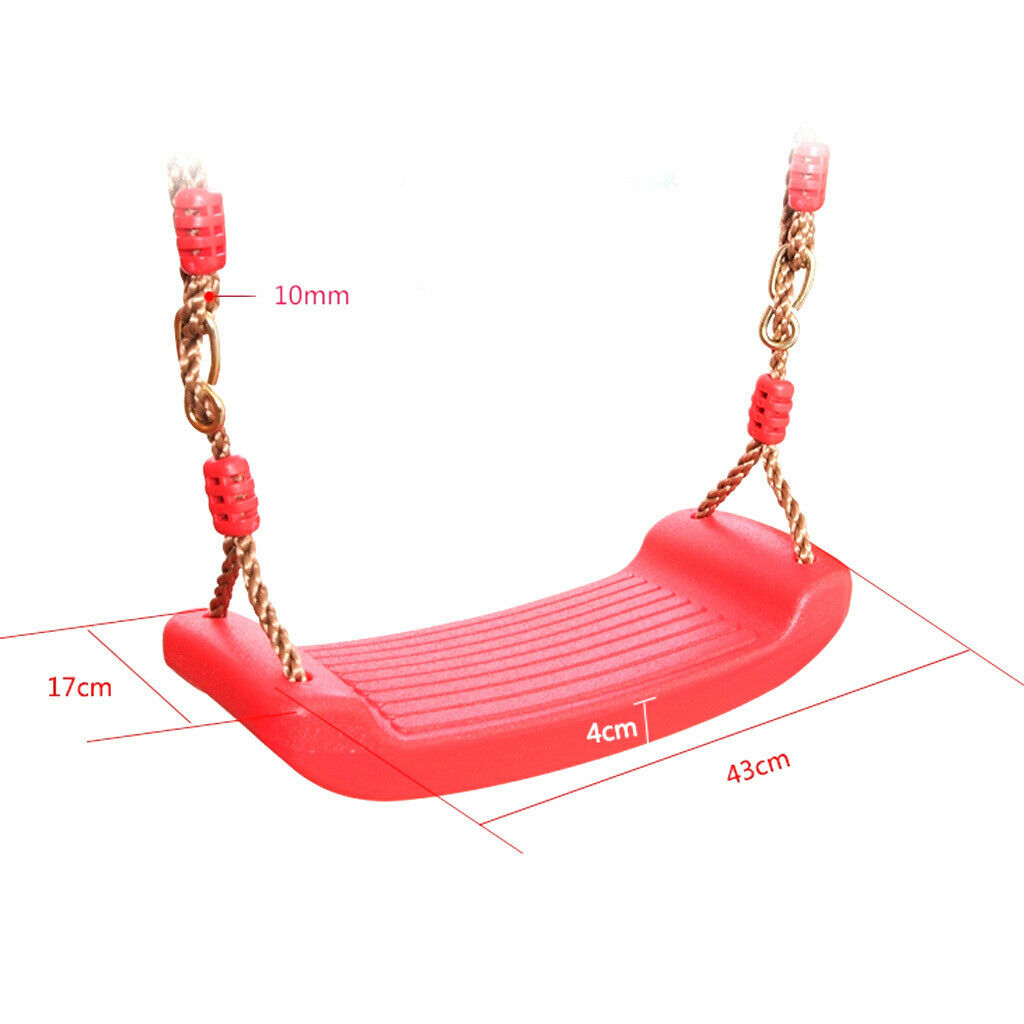 Strong Tree Swing Seat with Adjustable Rope Set for Kids Outdoor Garden Red