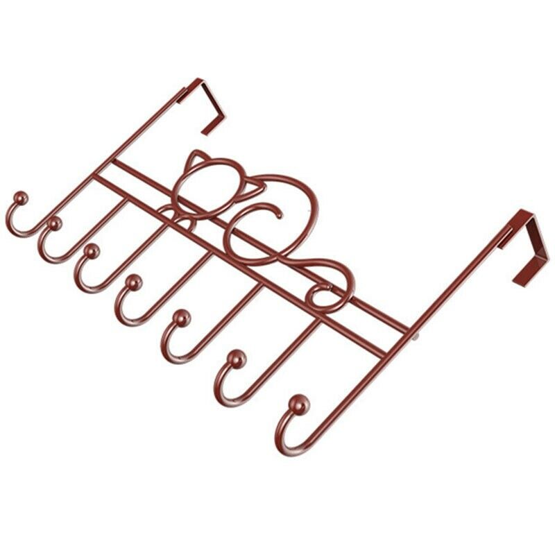 7-Hook over Door Hanger Iron Art Bag Clothes Key Scarf Hanging Holder BathroZ6C9