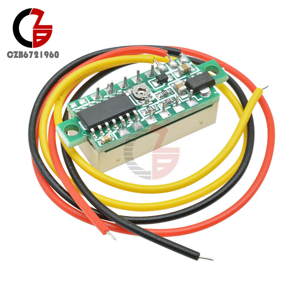 5Pcs 0.28" DC 0-100V Digital Tube Voltmeter 3Bit Red LED Panel 3 Wire Volt Meter