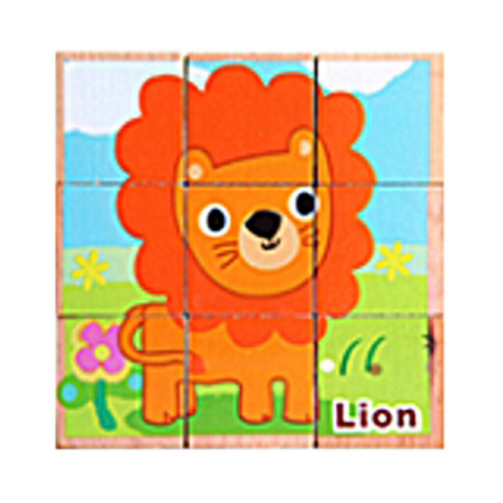 Wooden Early Education Baby Gift 3-D Six Area Jigsaw Puzzle Forest Animals
