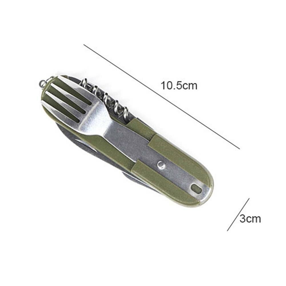 Outdoor Folding Tableware Spoon/Fork Multi Hiking Camping Utensil Reusable Set