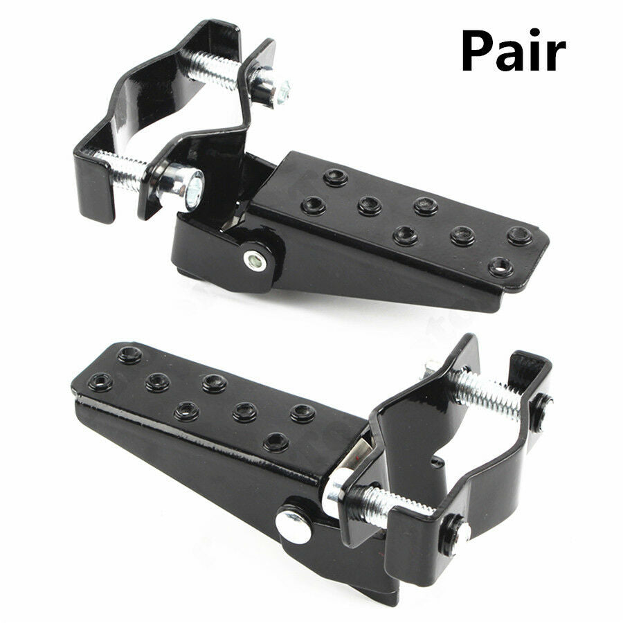 2x Black Aluminum Motorcycle Foot Peg Rear Pedal Footrest 25-28mm Universal