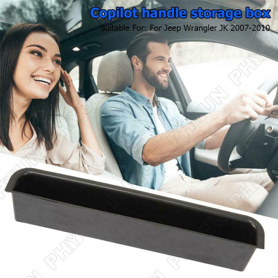 Black Grab Tray Passenger Storage Tray Box For Jeep Wrangler JK 07-10 ABS Sturdy