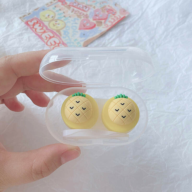 Women Color Contact Lenses Case Cute Strawberry Carrot Watermelon Peach CactBDA