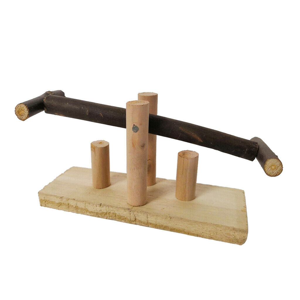 Funny Pets Sport Exercise Toys Parrot Hamster Wooden Seesaw Random Color