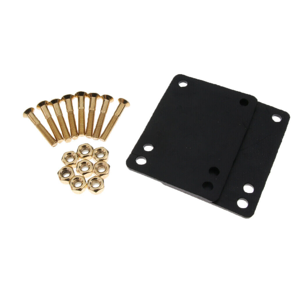 Skateboard Riser Pads 3mm Black with 8 Sets Skateboard Screws Hardware 29mm