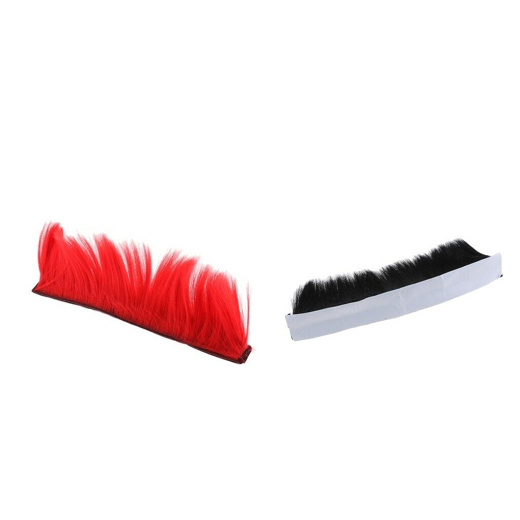 Motorcycle Skinhead Wig Punk Helmet Mohawk Wig Costumes Hairpiece Red+Black