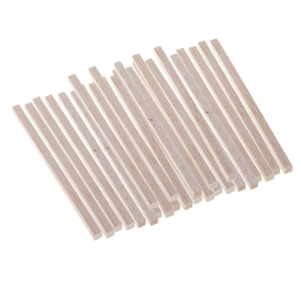25 Pieces 5x5x110mm Balsa Wood Stick Unfinished Woodcraft Rectangle Wooden Stick