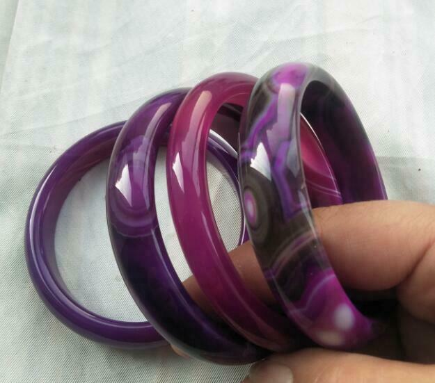 67-68mm Chinese & Natural Pink Lavender agate Jade/ Gems Bracelet Bangle-Pink