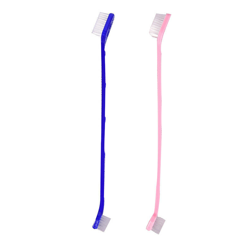 2pcs Dog dual-end toothbrush pet oral dental 2 sided brush helps reduce p.l8