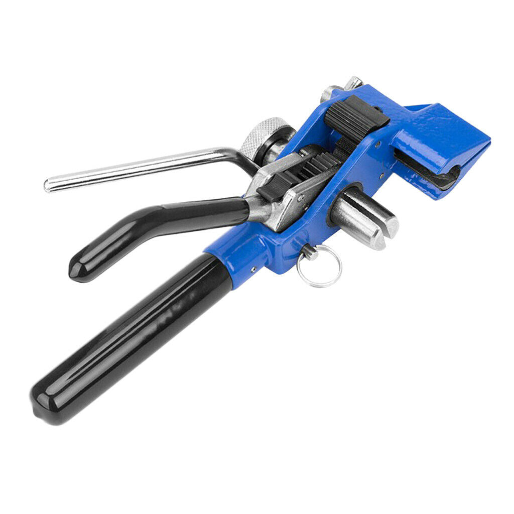 Single-lever tensioning device, strap tensioning device, strapping, closure with