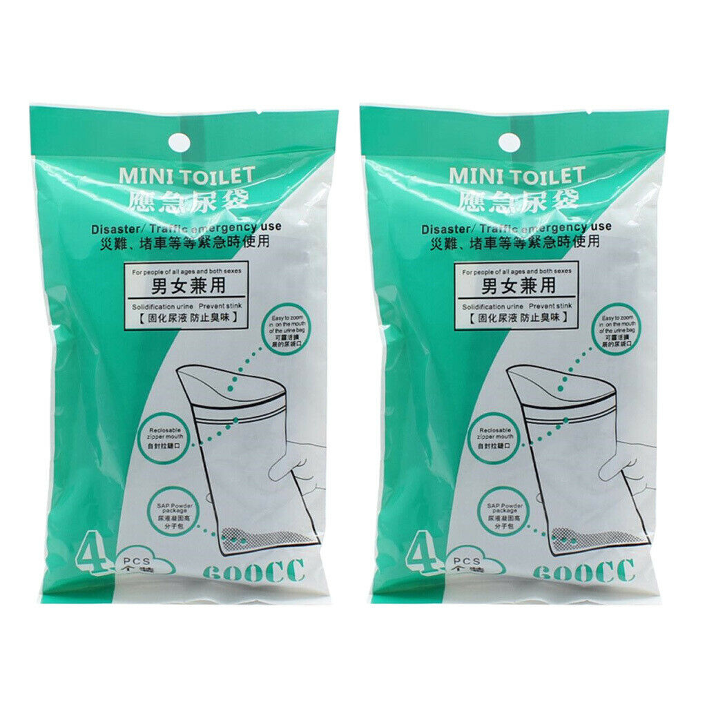 8x Disposable Urine Bags Car Toilet Emergency Travel Traffic Jam Pee Bags