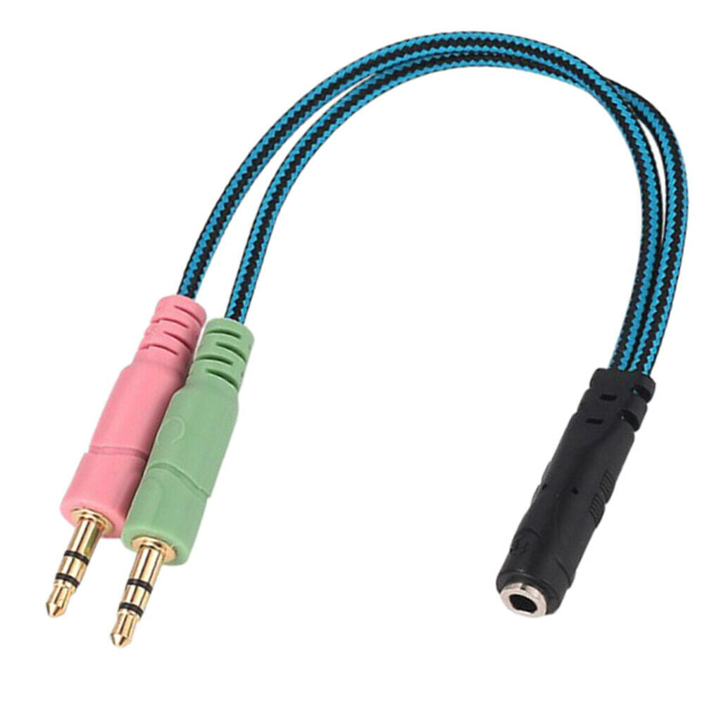 3.5mm 1/8'' 3 Rings 1 Female to 2 Male Plugs Stereo Audio Y Splitter Cable