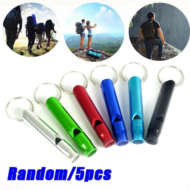 5Pcs Aluminum alloy Emergency Survival Whistle Keychain Keyring Outdoor C.l8