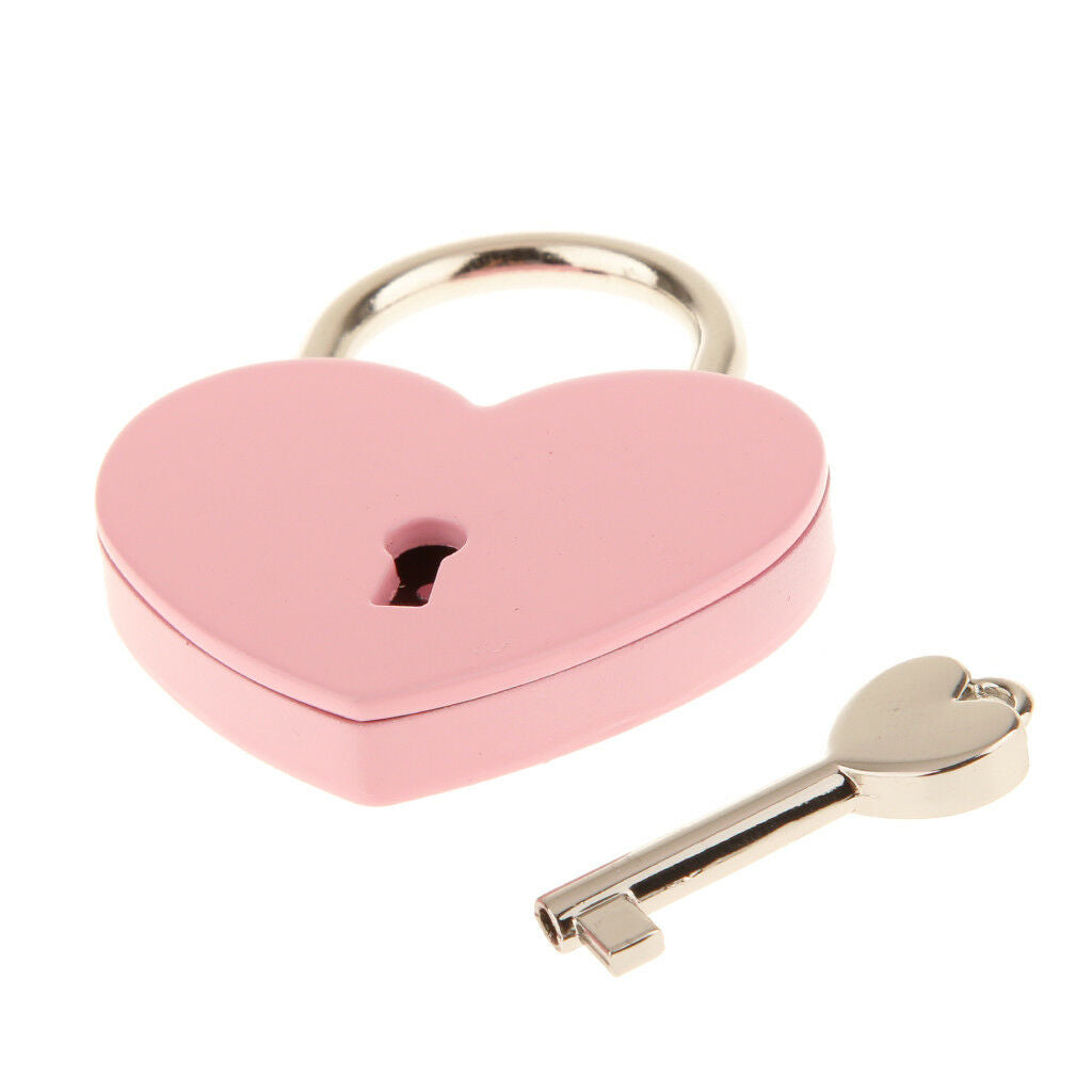 Stylish Heart Shaped Padlock Travel Luggage Suitcase Case Box Lock w/ Key