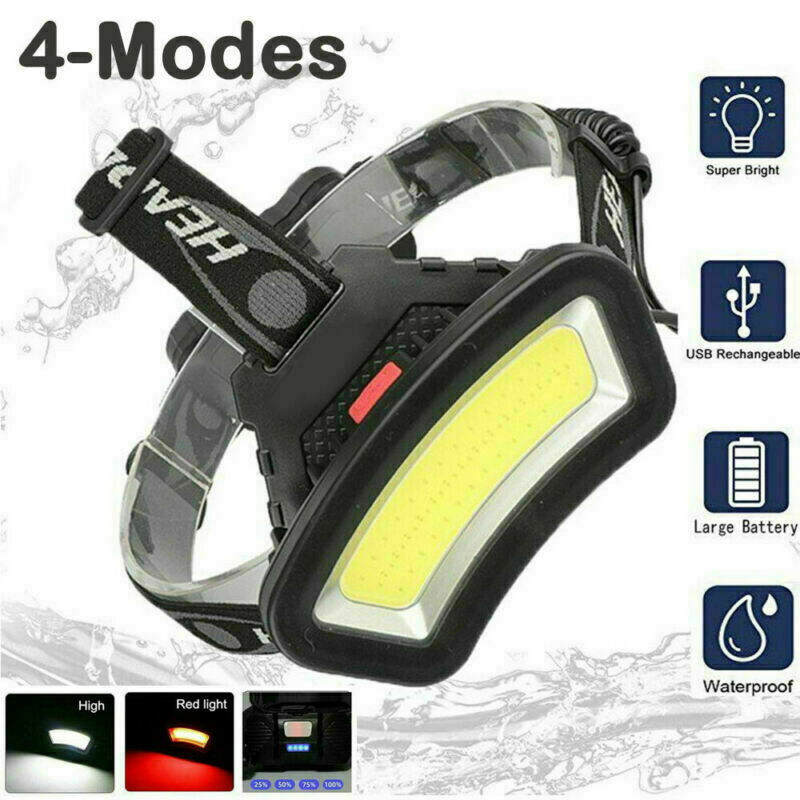 80000LM LED Headlamp Headlight Torch USB-Rechargeable Flashlight Work Light New