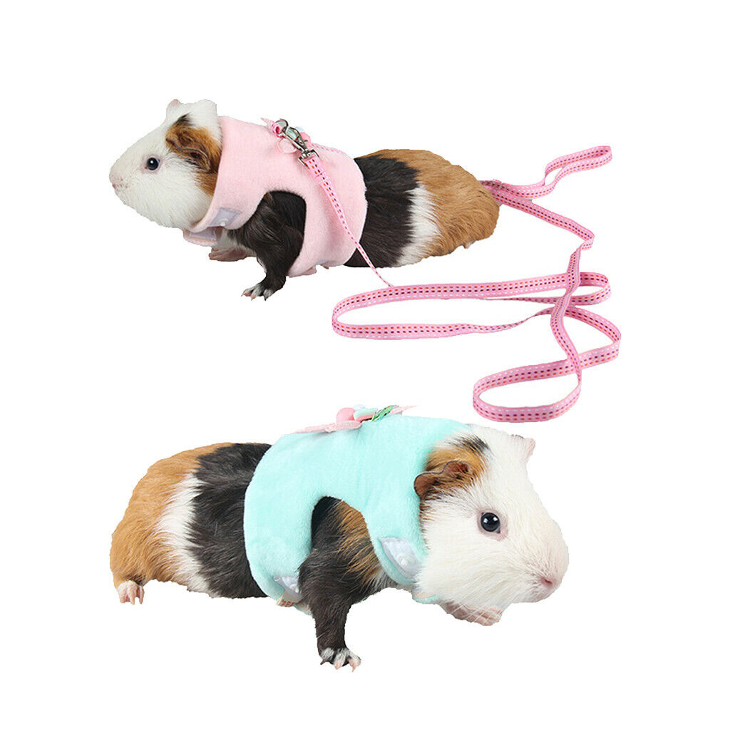 2 Set Soft Small Animal Pet Hamster Chinchilla Harness Vest Leash Lead S