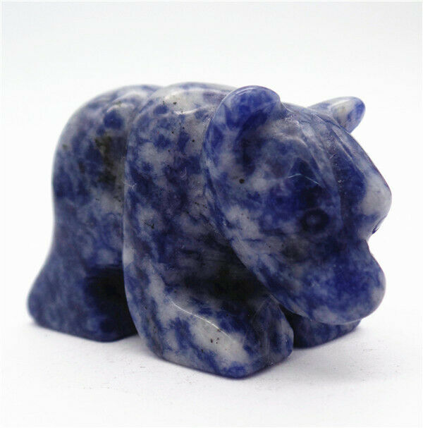 47x32x22mm Natural Blue Sodalite Carved Bear Decoration Statue Home Decor HH7730