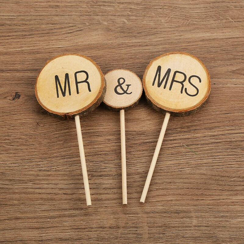 Mr Mrs Cake Topper Wooden Cake Top Flag English Alphabet Wedding Engageme.l8