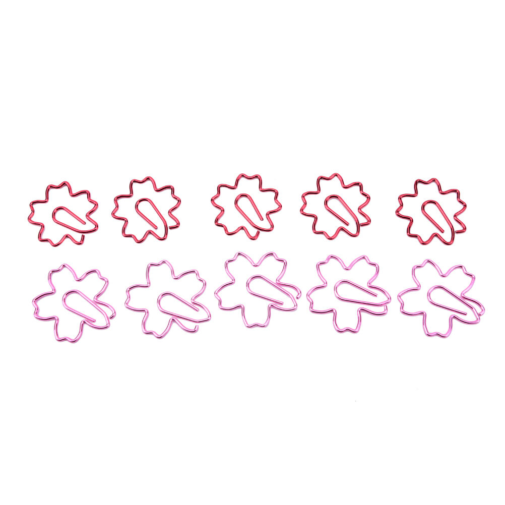 2Pcs Pink Red Sakura Cherry Blossom Flowers Paperclips Planners Paper Cli.l8