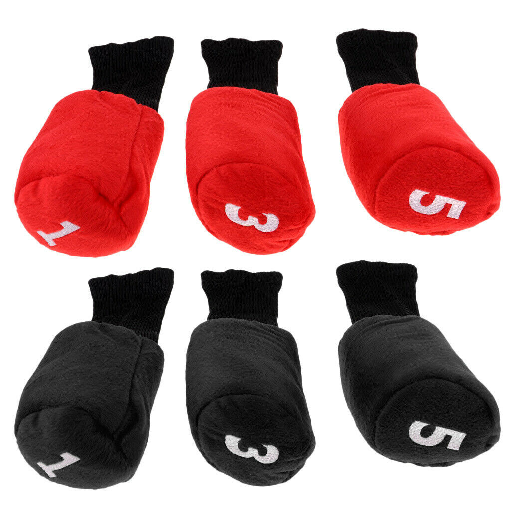 6Pcs Long Neck Golf Club Head Cover Hybrid Headcover with Ball Stamper Stamp