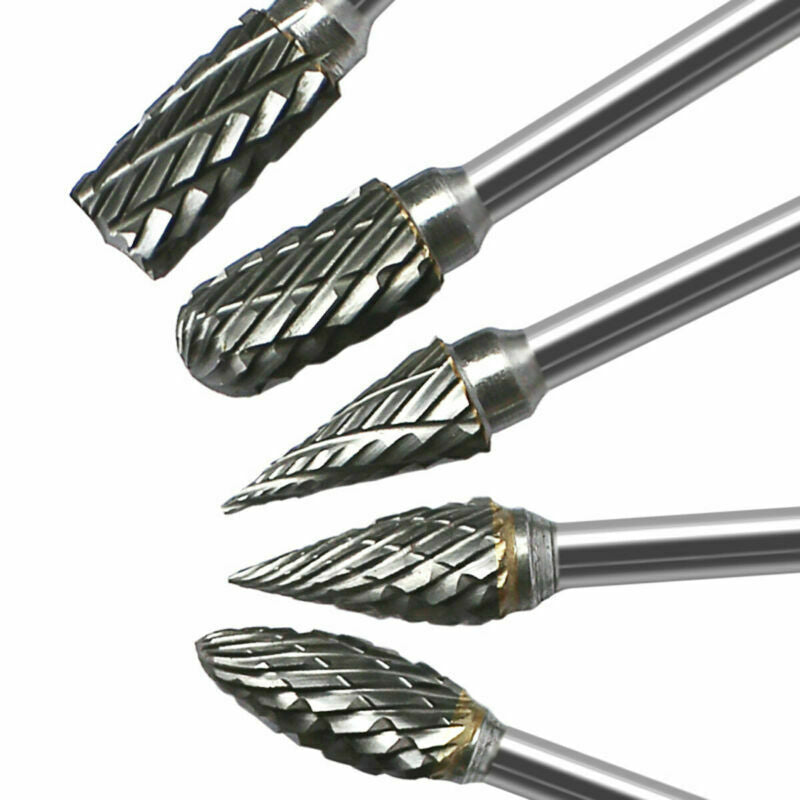 10PC Rotary Burr Set Head Tungsten Carbide Burrs 1/8 Shank Die Grinder Bit Tool
