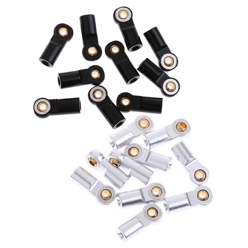 10 Pieces 1/10 M3 Metal Ball Head Ball Joint Accessories for SCX10 RC Car White