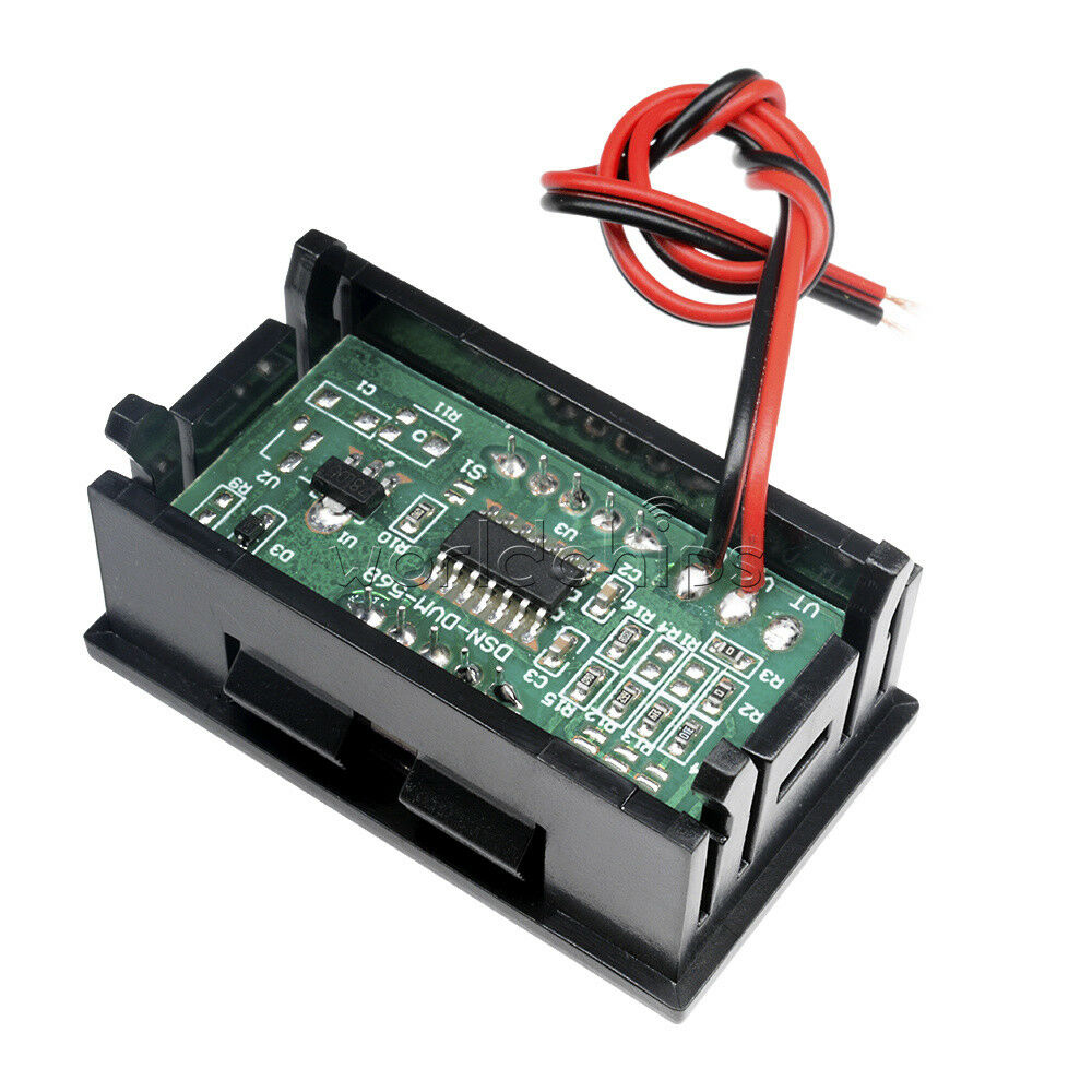 Red LED 0.56" DC 4.5-30V 2 Wire Voltmeter Panel 3-Digital Display Voltage Meter