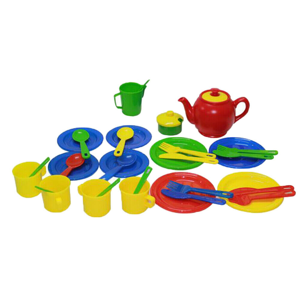 34x Durable Role Pretend Tea Set Kids Children Room House Kits Accessory