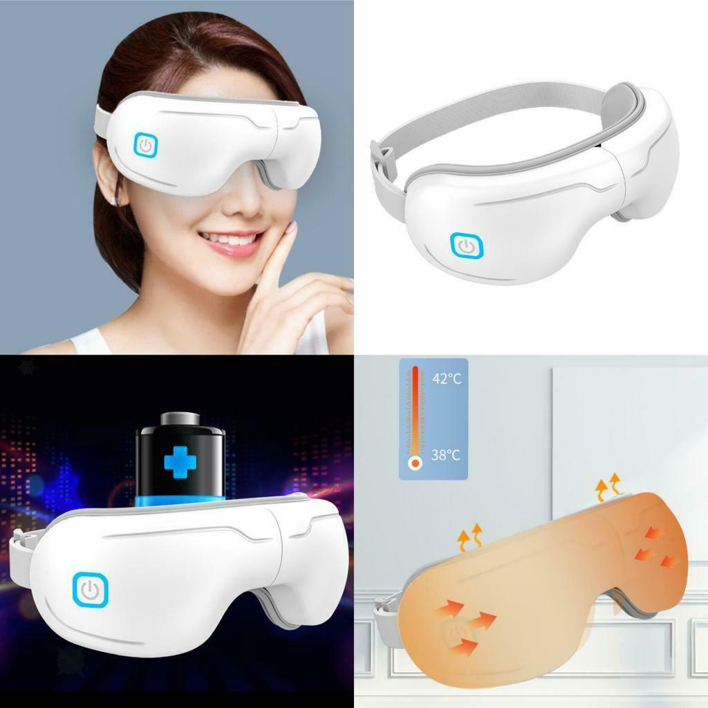 Eye Massager with Heat Electric Vibration Music Portable Rechargeable and 180°