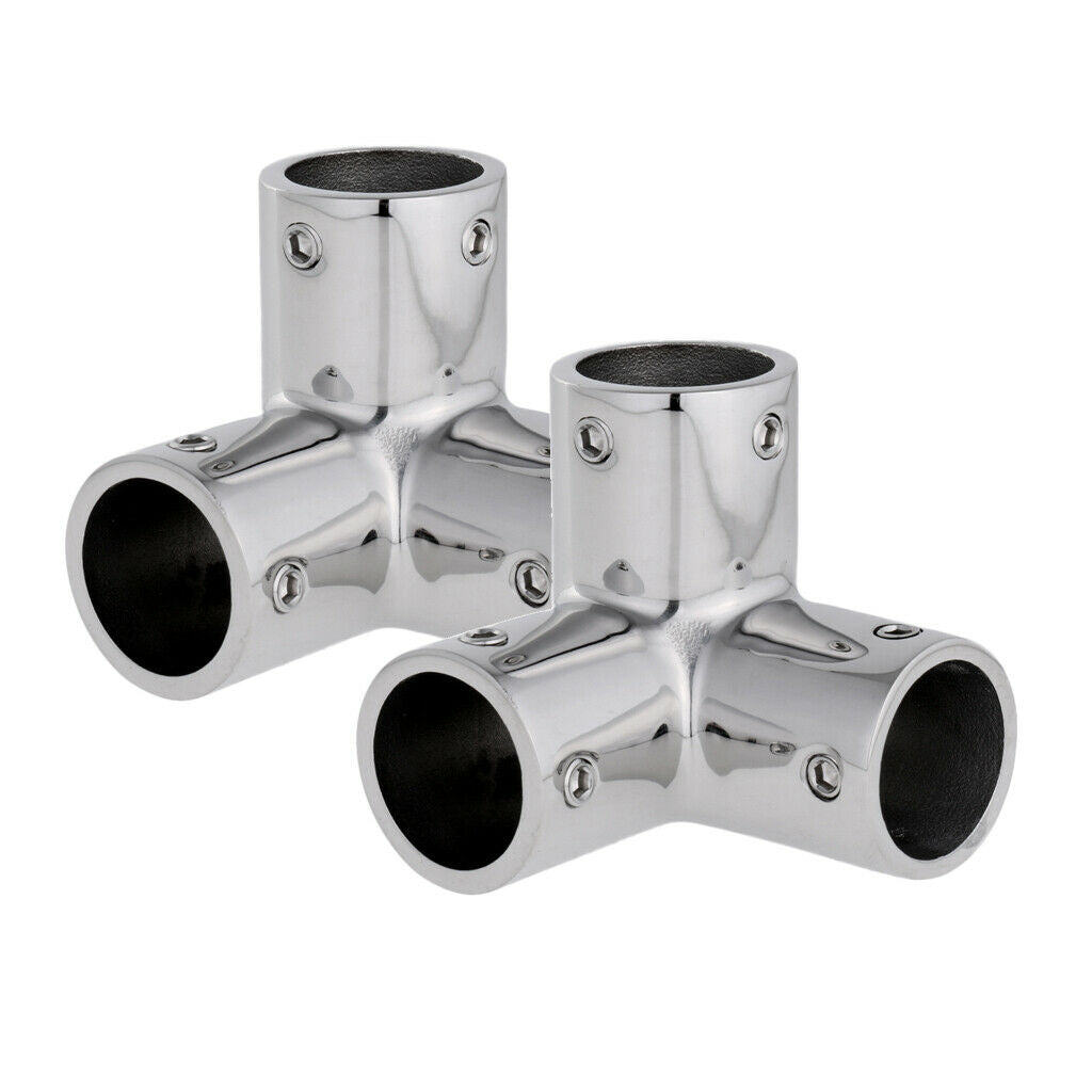 2Pcs / Set 1 "25mm 3 Way Corner Hand Elbow Hand Boat Fitting Hardware