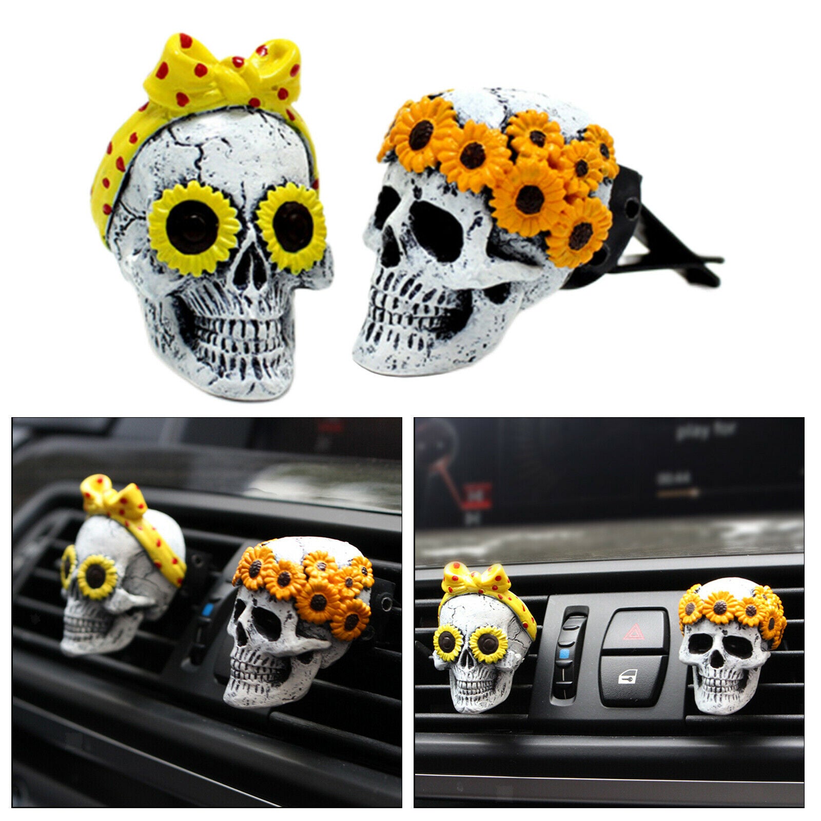2pcs Scented Car Air Vent Decor Air Freshener Aromatherapy Clip Decoration