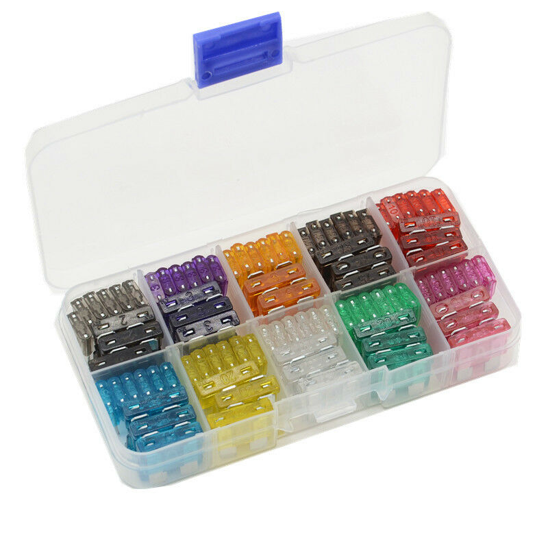 110Pcs Full Set of Hybrid Car Fuse Box Car Small and Medium-Sized Fuses