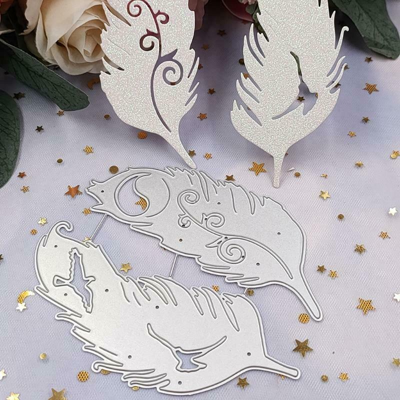 Feathers Metal Cutting Dies Stencil DIY Scrapbooking Album Paper Card Template